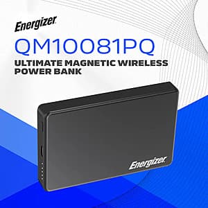 Energizer 10,000mAh 20W PD Magnetic Wireless MagSafe Portable PowerBank (Black) $16 + Free S/H