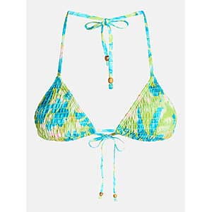 No Boundaries Women's Triangle Halter Bikini Top (Lime Grass, XXS or XS only) $3.70