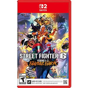 Street Fighter 6 Year 1-2 Fighters Edition game case for Nintendo Switch 2 featuring the game's logo and artwork.