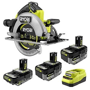 RYOBI ONE+ 18V HIGH PERFORMANCE Kit w/ (2) 4Ah + 2Ah Batteries + Circular Saw $169 + Free Shipping