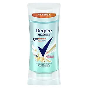 2.6-Oz Degree Advanced Protection Antiperspirant Deodorant (Vanilla & Jasmine) $2.75