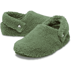 Crocs Classic Cozzzy Slipper Shoes in neutral color, featuring the signature cushioned design with ventilation ports.