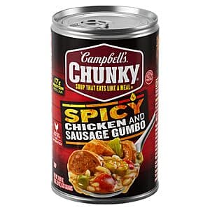 Select Accounts: 18.8-Oz Campbell's Chunky Spicy Chicken & Sausage Gumbo Soup 3 for $2.80 w/ S&S