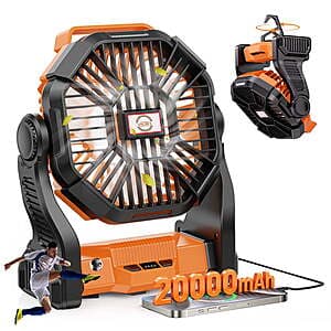 AiYchen Portable 20000mAh Camping Fan w/ LED Lantern $20.25