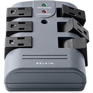 Belkin Power Strip Surge Protector w/ 6 Rotating AC Outlets $17.20 + Free S&H
