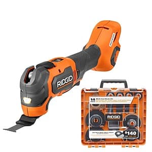 RIDGID 18V Brushless Cordless Multi-Tool (Tool Only) w/ 14-Pc Accessory Kit $94.50 + Free S&H