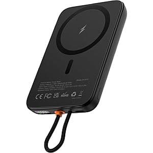 10,000mAh AsperX Mag Safe Power Bank w/ 22.5w PD & USB-C Cable $15