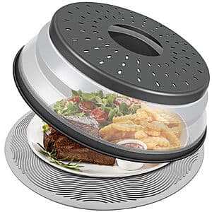 10" LekDrok Collapsible Microwave Food Cover + Silicone Mat $5