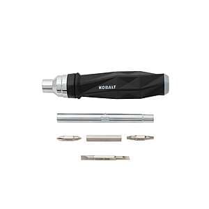 10-Pc Kobalt 4" Magnetic Ratcheting Multi-Bit Screwdriver Set $10 + Free S&H