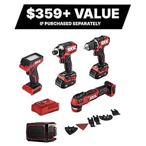 5-Tool Skil PWR Core 12V Brushless Power Tool Combo Kit w/ Batteries/Charger $79 + Free Shipping