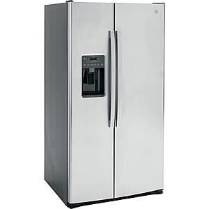 GE 25.3-Cu. Ft. Side-by-Side Refrigerator w/ Ice Maker (Stainless Steel) $779 + Free Store Pickup