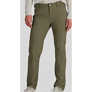 Outdoor Research Ferrosi Women's Hiking Pants in Ranger Green color with visible pant legs and waistband.