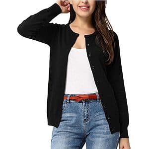 GRACE KARIN Women's Knit Cardigan Sweater (Black) from $6.75