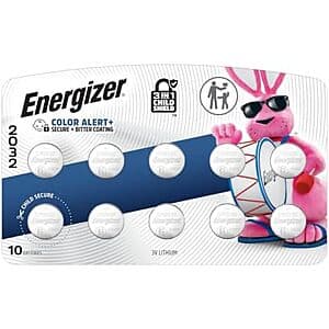 10-Pk Energizer CR2032 3V Lithium Coin Batteries $7.70 w/ S&S