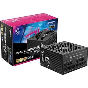 MSI MPG A1000GS 1000W 80+ Gold PCIE5 Fully Modular Gaming Power Supply $110 + Free Shipping