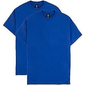 2-Pack Hanes Men's Beefy-t Cotton T-Shirts (Deep Royal, Large Tall - 3X Tall) $4.35