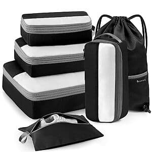 6-Piece Kookoomia Compression Packing Cubes for Travel (Black) $10 + Free Shipping