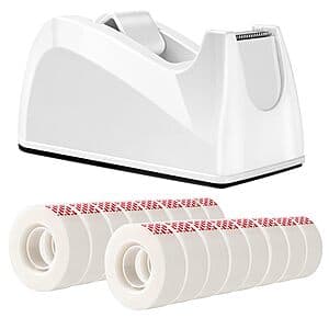 16-Rolls 36-Yards Amazon Basics Clear Tape w/ Dispenser (Matte, 3/4" x 1300") $6.45