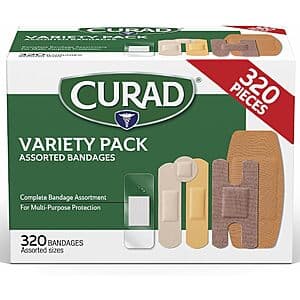 320-Ct CURAD Assorted Bandages (Variety Pack) $6.65