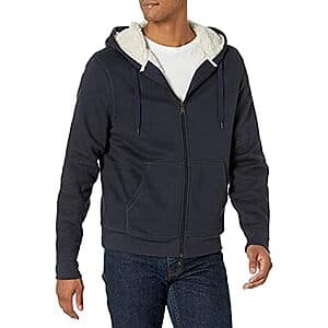 Amazon Essentials Men's Sherpa-Lined Full-Zip Hooded Fleece Sweatshirt (Various) from $11.40