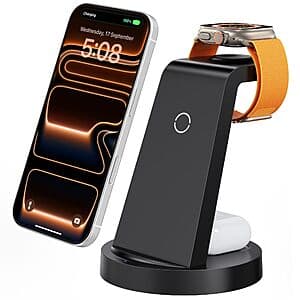 Anlmz 3 in 1 Charging Station Wireless Charger for iPhone / Apple Watch / AirPods $7.65
