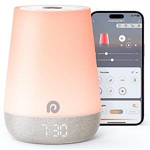 Dreamegg Sound Machine Baby White Noise Sound Machine w/ Night Light, Alarm Clock $15