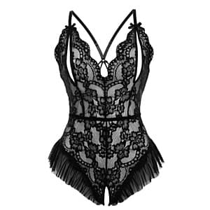 Avidlove Women's One Piece Criss Cross Backless Lace Lingerie (Various) $7