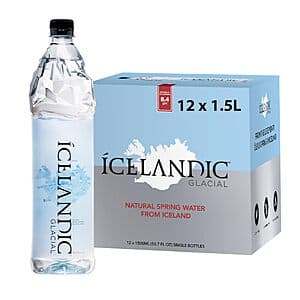 12-Pack 1.5L Icelandic Glacial Natural Spring Alkaline Water $19 w/ Subscribe & Save