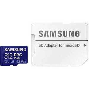 512GB Samsung PRO Plus U3 A2 V30 microSDXC Memory Card w/ Adapter $28 + Free Shipping