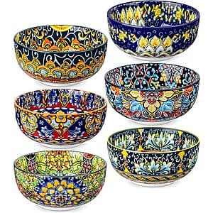 Prime Members: 6-Pc 28-Oz vancasso Simi Bohemian Style Ceramic Soup Bowls $22.20 + Free S&H