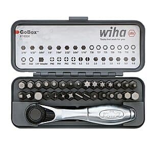 32-Pc Wiha GoBox Standard Bit Set with Mini Ratchet $22.95
