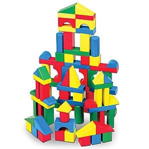 100-Piece Melissa & Doug Wooden Building Blocks Set $10