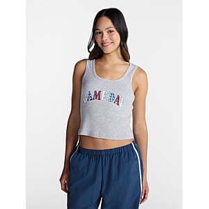 No Boundaries Women's Ribbed Graphic Game-Day Tank Top $1.75