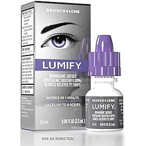 2.5mL Bausch+Lomb Lumify Eye Drops Redness Reliever $7.20 w/ S&S