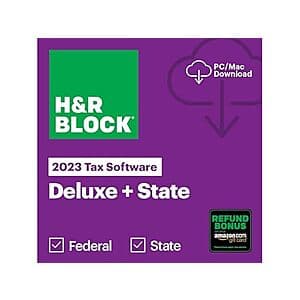 H&R Block Tax Software Deluxe Federal + State 2023 (PC/MAC Download) $24.99