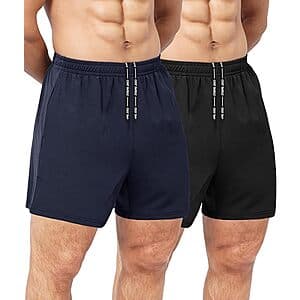 2-Pack Men's Quick Dry Gym Workout Shorts w/ Zipper Pockets $6.50