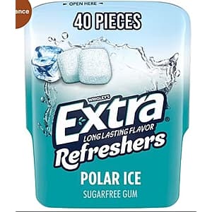 Select Walgreens Stores: 40-Count Extra Refreshers Polar Ice Sugar Free Gum $1.30 + Free Store Pickup on $10+ Orders