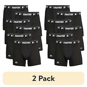 12-ct Starter Men's Active Performance Boxer Briefs (various) $9