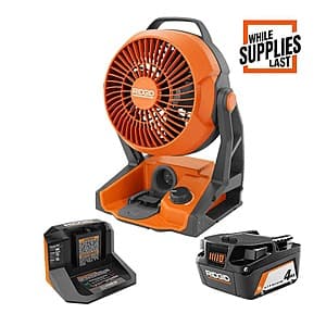 RIDGID 18V Cordless Jobsite Fan Kit w/ 4.0 Ah Battery & Charger $73.50 + Free S&H