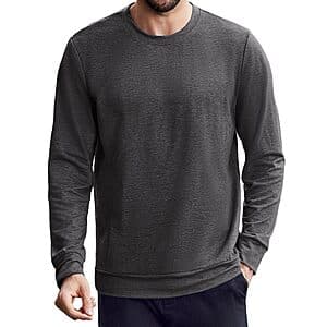 Pinspark Men's Long Sleeve Crew Neck Tee w/ Side Zipper Pockets (Various) $7