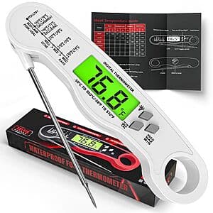 AWLKIM Digital Magnetic Instant Read Food/Meat Thermometer (White) $4.20