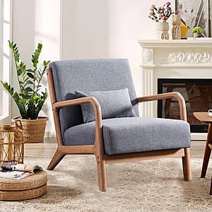 26" Hertford Wide Mid Century Upholstered Solid Wood Accent Chair (4 colors) from $109 + Free Shipping
