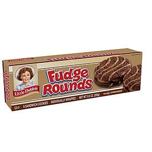 2-Pack 8-Count Little Debbie Fudge Rounds Individually Wrapped Sandwich Cookies $4.35