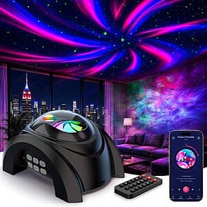 Rossetta Dual Lens Galaxy Projector w/ Bluetooth, White Noise & Remote $15