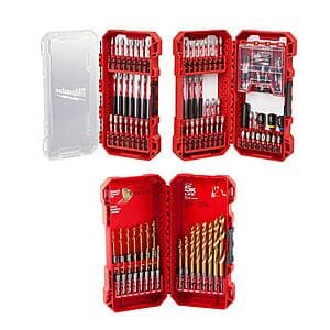 123-Piece Milwaukee Shockwave Drill/Screwdriver Bit Set + Titanium Drill Bit Set $60 + Free S/H