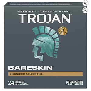 24-Count TROJAN BareSkin Thin Lubricated Condoms 4 for $27.80 w/ Subscribe & Save + Free Shipping