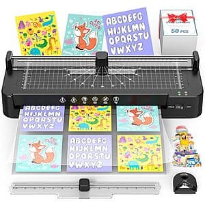 Prime Members: 13" Kejector Laminator Machine w/ 50-Ct Laminating Sheets (Black) $22.80 + Free S&H