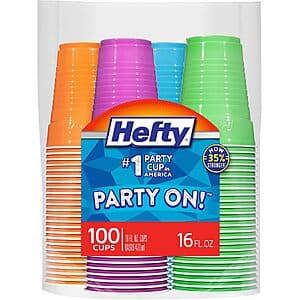 Select Amazon Accts: 100-Ct 16oz. Hefty Party Disposable Plastic Cups (Assorted) $6.50 w/ S&S