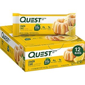 12-Pack 2.12-Oz Quest Protein Bars: Chocolate Brownie $18, Lemon Cake $16.15 & More w/ S&S