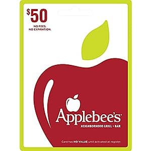 $50 Applebee's Gift Card $40 + Free S&H